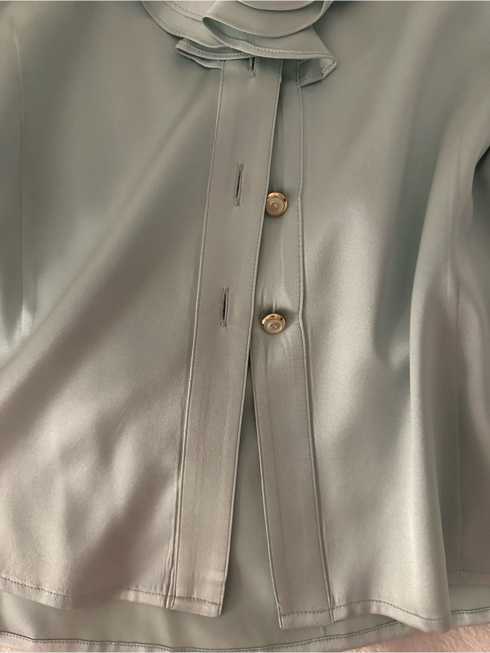 St. John silk blouse in light blue - Picture 4 of 11